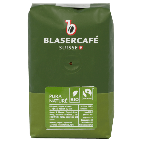 Blaser Pura Nature Bio Faitrade Bohnen für Kaffee 250g