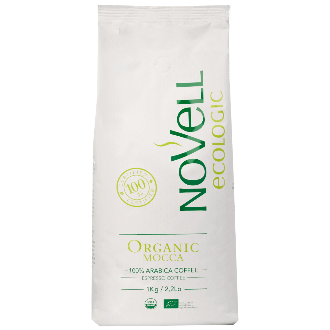 Novell Organic Mocca Bohnen für Kaffee und Espresso 1kg