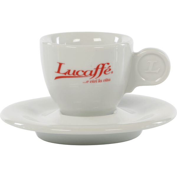 Lucaffe Espresso Tasse mit rotem Logo