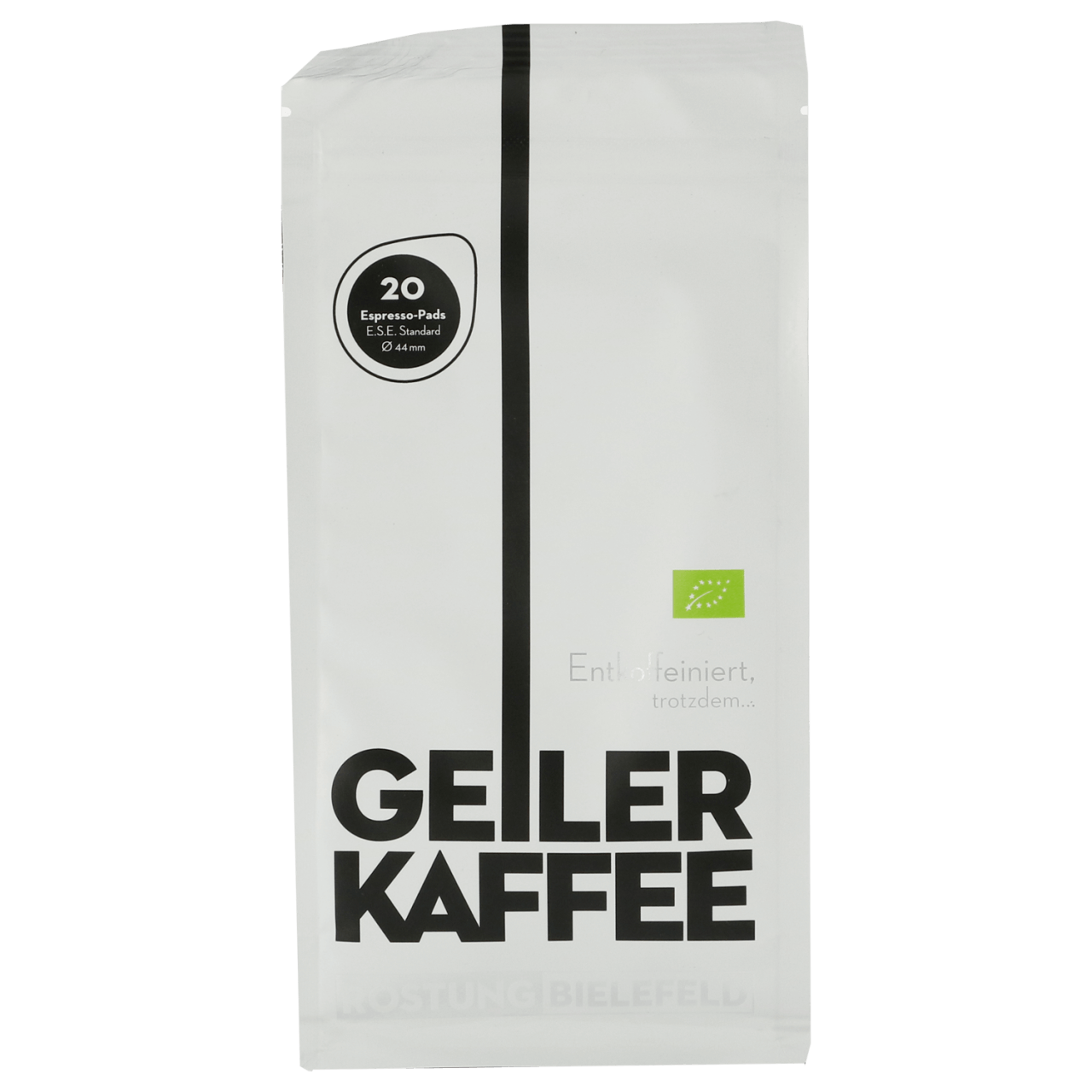 Geiler Kaffee Röstung Bielefeld Bio entkoffeiniert ESE Pads 20 Stück