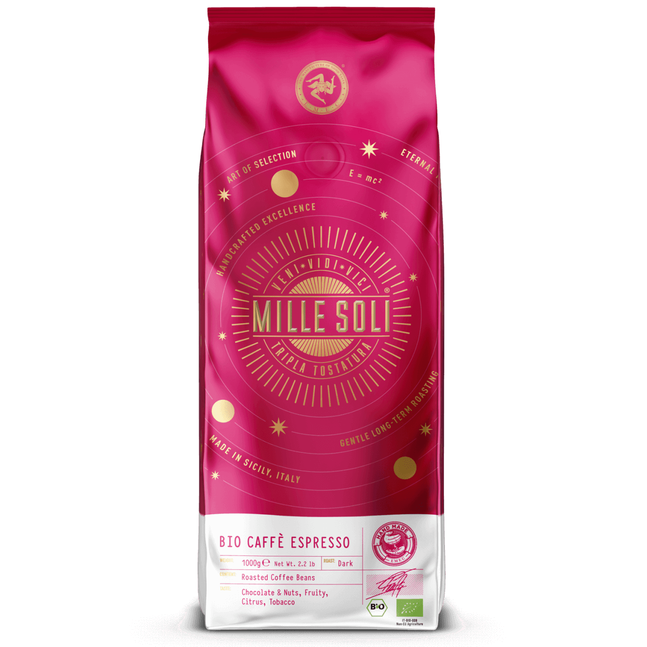 MilleSoli Bio Bohnen für Kaffee und Espresso 1kg